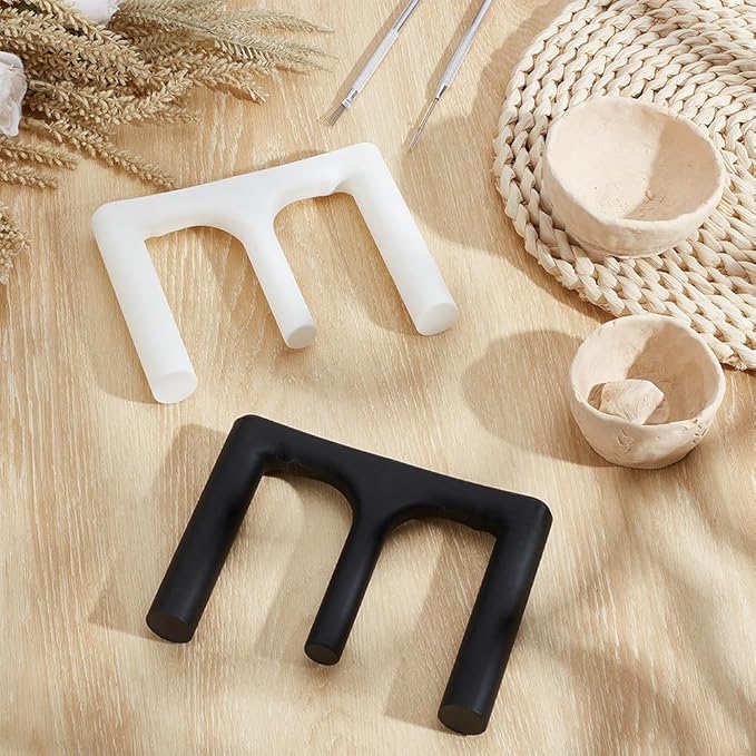 WEBEEDY 2 Colors Pottery Ball Opener Tool Pottery Base Bottom Guide Plastic Lightweight Tools for Ceramic Vessel Rim Sizing Potterys Studio Home Crafting Valentine's Day Decoration, 5.9x0.98x4.4 Inch
