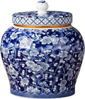 Ceramic Jar with Lid - Airtight Kitchen Canisters for Coffee and Tea Storage - Decorative Ceramic Canister (blue)