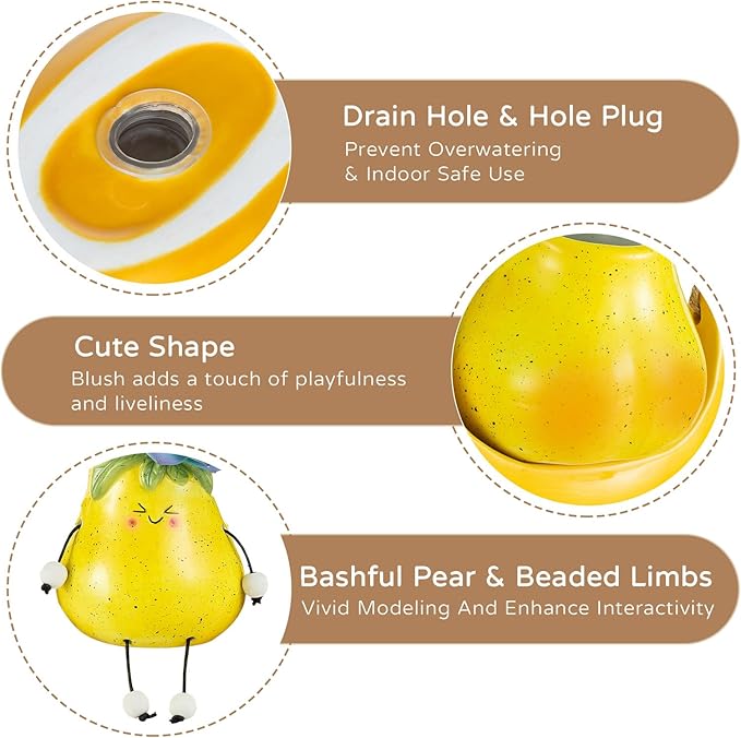 Cute Hanging Planter Pot - Swing Smiley Planter for Indoor Outdoor Plants - Ceramic Succulent Plant Pot with Face