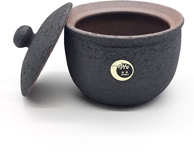 Hechimon MR-3-3537 Shigaraki Ware Absorbs Moisture and Maintains Smooth Salt Pot, Large, Black, Canister, Ceramic, Storage Container, Salt Container, Made in Japan