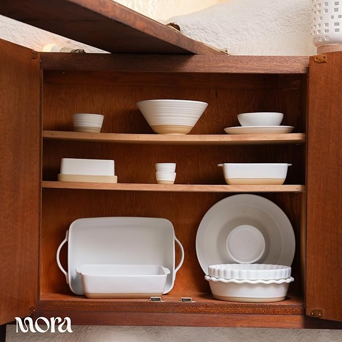 Mora Ceramic Two-in-One Butter Dish with Lid, Covered Butter Crock Container to Leave on Countertop - Large Storage Keeper/Holder for Kitchen, Gifts for Her, Butter Tray For Counter - Oat