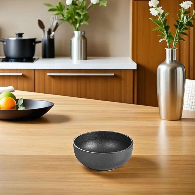 Cast Iron Bibimbap Mixing Rice Bowl 17cm Korean Stone Pot Serving Bowl Sturdy Household Food for Daily Use