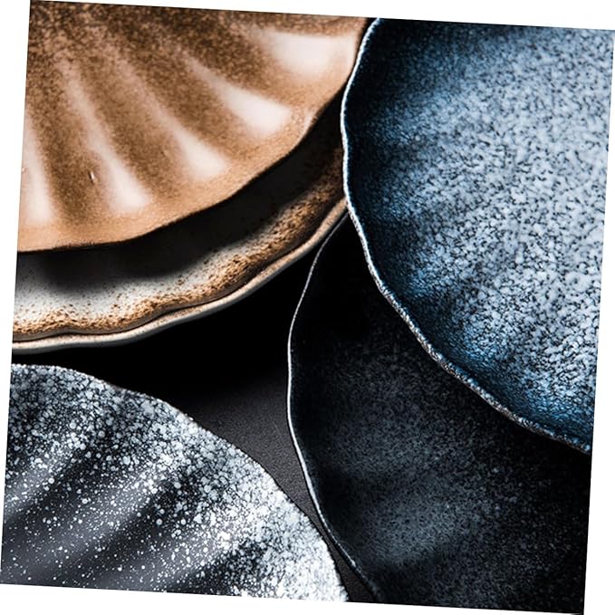 IMIKEYA 1pc Creative Shell Shape Ceramic Dinner Plate Unique Tableware for Home and Restaurant Use for Pasta Salad and Fruits Easy to Clean and Stylish Design