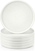 Herogo 7.9 Inch Dinner Plates Set of 6, Small Stoneware Dessert Plate Set, Microwave Safe Ceramic Dinnerware for Serving, Oven & Dishwasher Safe, Speckled White
