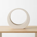 Elegant Ceramic Loop Decorative Object for Home Decor - Sculptural Accent for Bathroom Vanity, Office Desk, and Living Room Decor - Ornaments for Shelf Display and Coffee Table - 11", White
