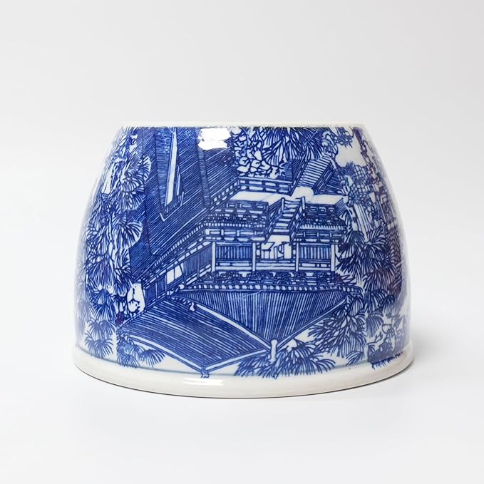 Blue and White Chinoiserie Planter, Blue and White Flower Pot for Indoor Plants, Oriental Pots for Plants, Oriental Porcelain Chinoiserie Pot, Ceramic Asian Planter, Medium