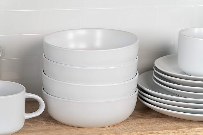 10 Strawberry Street Wazee Matte Coupe Dinnerware, Bowl, White, Set of 6