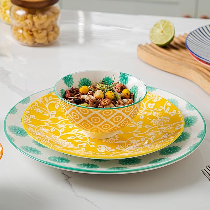 Ceramic Dessert Bowls Set - Small 12 Oz Ice Cream Bowls, 4.75 Inch Cereal Bowls for Snack, Fruit, Dipping Sauce, Side Dishes - Microwave Dishwasher Safe - Set of 6 - Assorted Colors