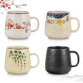 clothmile 2.8 inch 4 Pieces Japanese Retro Ceramics Mug Asian Chinese Coffee Cups Set for Restaurant, Diner, Farmhouse, Coffee Shop, Home