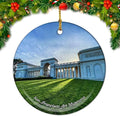 California San Francisco Art Museums USA America Christmas Ornaments Ceramic Round Hanging Pendant Xmas Decor City Travel Souvenirs 3" Porcelain Double Sided