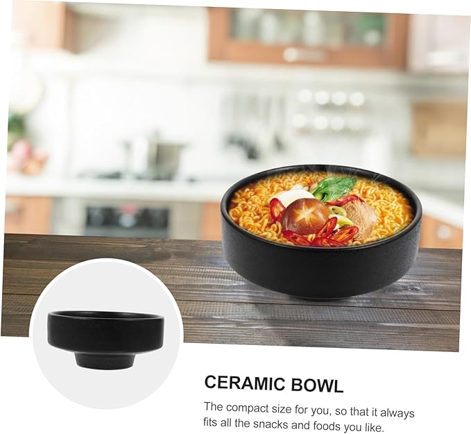Cabilock 1Pc Creative Japanese Ceramic Noodle Bowl High Footed Soup Bowl for Ramen and Salad Unique Design for Home and Restaurant Use and Porcelain Serving Dish