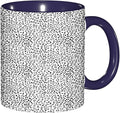 Animal Print,Ceramic Coffee Mug, Leopard Skin Pattern, Funny Tea Cup, 6 Colors to Choose, 11 Oz, Dishwasher and Microwave Safe (Navy blue)