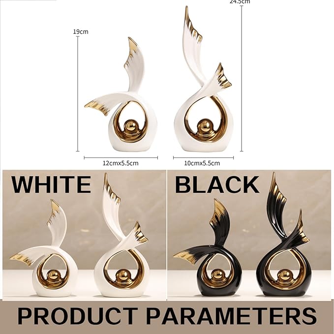 Sculptures Statues Modern Abstract Sculptures Decoration, Ceramic Decorative Sculpture, Statue for Office Decoration, Bedroom, Apartment, Decorative Artistic Living Room