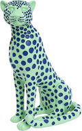 Quoowiit Statues for Home Decor, Modern Sculptures and Statues Decorations for Living Room, Bedroom, Table, Bookshelf, White Resin Leopard Art Decorative Sculpture with Black Polka Dots Design