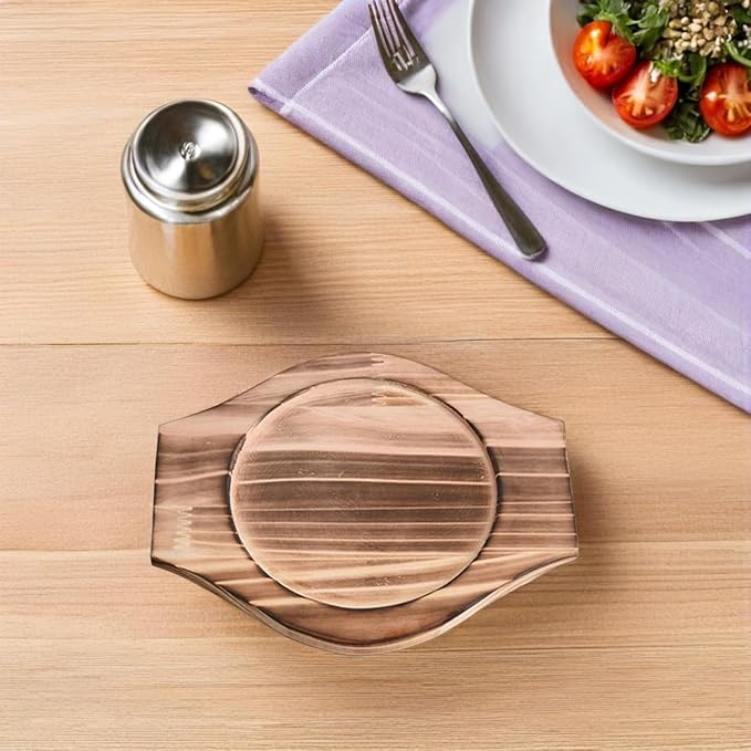 UPKOCH UPKOCH 2 Sets Korean Stone Bowl Wood Base, 9.4" Wooden Trivets for Hot Dishes (Fits 6-inch), Heat Resistant Pot Holder Tray for Casserole and Ceramic Pots