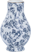 9in Blue and White Chinoiserie vase - Vintage Ceramic Flower vase with Antique Design, Perfect for centerpieces or Kitchen Accents.Chinoiserie Porcelain Decor