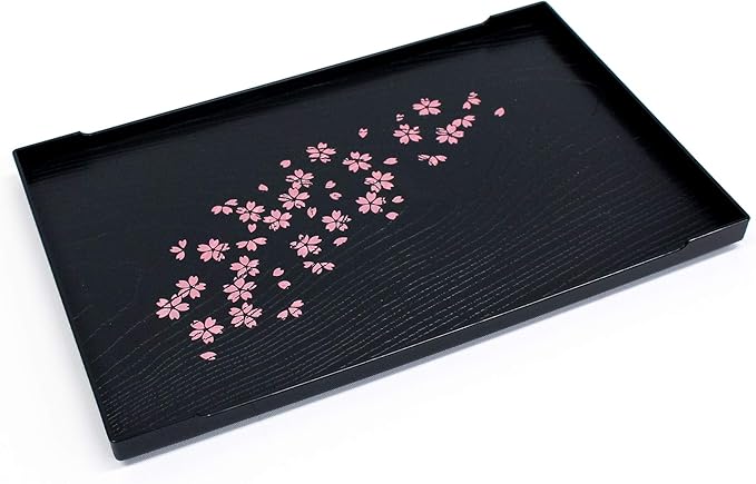 Cherry Blossom Pattern Tea Serving Tray, Japanese Style, 10 x 6.3inches