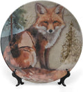 Vintage Plates French Fox Custom Decor for Household Housewarming Gifts Table Art Decoration Hanging Decorative Tiles Including Bracket And Special Hook, Multi Sizes by Choosing, Gifts for Men Women