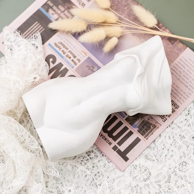 AETVRNI Female Body Vase for Boho Home Decor centerpieces White Ceramic Butt Vase for Bathroom Decor,A