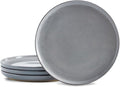 HASENSE Ceramic Dessert Plates Set – 8 Inch Premium Proclaim Dishes, 4 Piece Gray Plates Set Ideal for Serving Dessert, Snack or Vegetable, Dishwasher Safe and Microwave Safe for Daily Dining