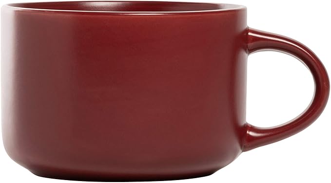 10 Strawberry Street Wazee Matte 4.75"/22 oz Oversized Mug, Set of 6, Red