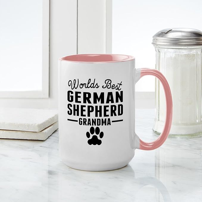 CafePress Worlds Best German Shepherd Grandma Mugs 15 oz (444 ml) Ceramic Coffee Mug
