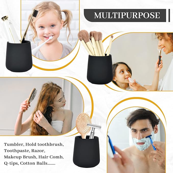 BosilunLife Bathroom Accessories Set 3 pcs (Black-Liquid)