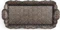Alisveristime Small Ornate Metal Serving Tray – Ottoman Motif Decorative Tray (14.2" x 7.1", 10.8 oz) (Black)