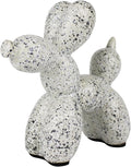 Creative Balloon Dog Statues Small Ceramic Animal Sculpture Modern Home Decor Living Room Desktop Decorations Bedroom Office Cabinet Ornament (White-A)