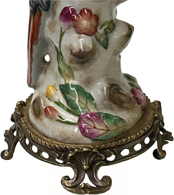 Vintage Handmade Ceramic Parrot Figure Candle Holder Aws4356