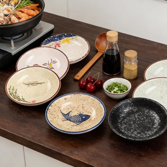 4 Inch 6 Pieces Japanese Retro Sauce Dishes Japanese Ceramic Side Bowl Sauce Dishes Asian Chinese Side Dishes Dishes for Sushi Sauce Snack Pinch