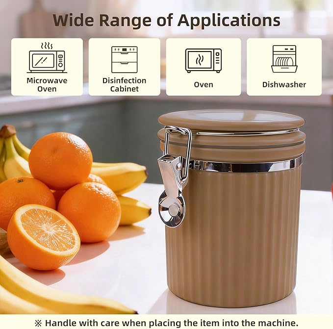Ceramic Kitchen Canisters Porcelain Food Storage Jar with lie 700ml/24 fl.oz Airtight Freshness Oxidation-Resistant for Flour, Sugar, Coffee,Tea, Oatmeal, Biscuits, Pantry & Countertop Organization