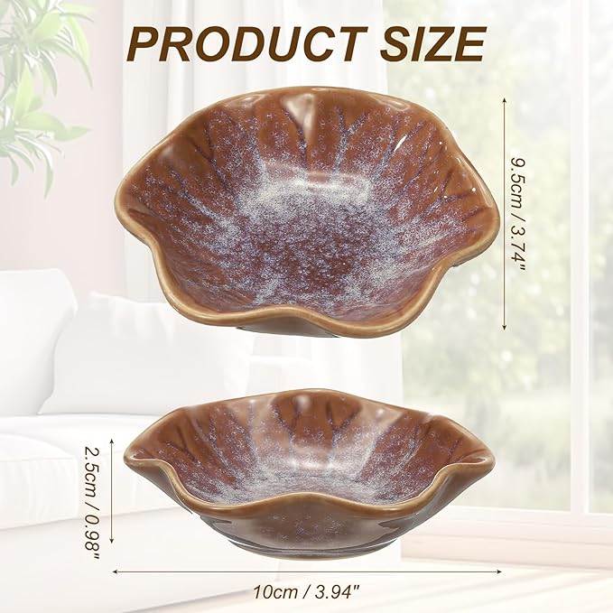 uxcell Candle Holder Plates, 4 Inch Ceramic Candle Tray Tealight Incense Holder Dish Candlestick for Tea Light Aromatherapy Wedding Rustic Vintage Home Decor, Lotus Leaf Purple