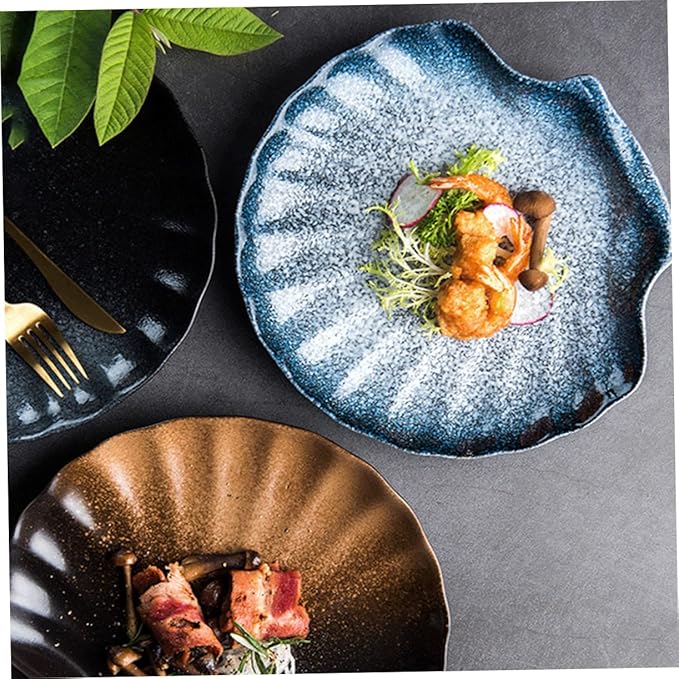 Ciieeo Shell Shape Ceramic Plate Dinnerware Porcelain Plates for Beautiful Dinnerware