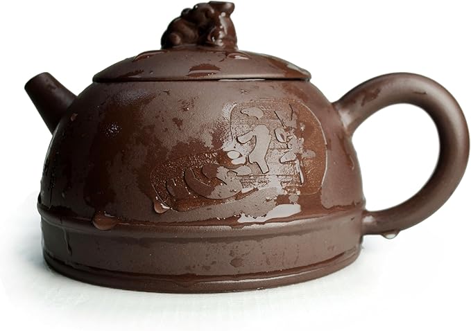 Yixing Clay Teapot 10oz Zisha Tea Pot Chinese Dragon Kungfu Tea Set Kettle (Clay purple 10oz)