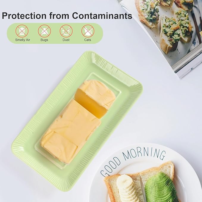Mushroom Butter Dish With Lid for Countertop,Ceramic Butter Container Mushroom Decor,Butter Tray Large Butter Dish Covered for Cute Kitchen Accessories,Accesorios Para Cocina