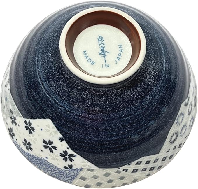 Traditional Style Japanese Ceramics Rice Bowl Chawan Pottery, Dishwasher Microwave Safe Made in Japan (Yuuzen, Medium (oohira))
