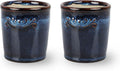 Votive Candle Holder for Home and Kitchen Décor- Ceramic Candle Holder Set of 2 - Navy