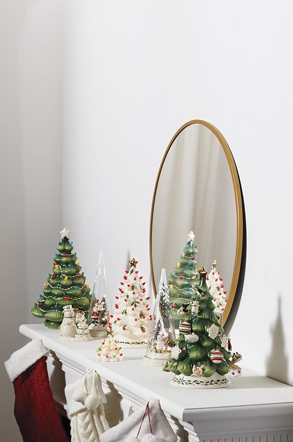 Lenox 890573 Treasured Traditions Green Light-Up Tree Figurine, Christmas & Holiday Decor