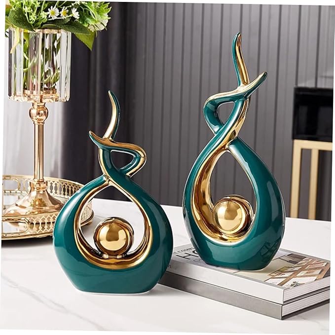 Vaguelly Ceramic Modern Abstract Art Statue for Home Decor Lightweight Sculpture for Living Room and Dining Table Centerpiece Unique Design for Artistic Touch Bedroom and Study