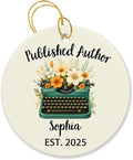SODAVA Personalized Published Author Xmas Ornament, Future Bestselling Author Ceramic Ornament, Gift for Writers, Poets, and Book Lovers