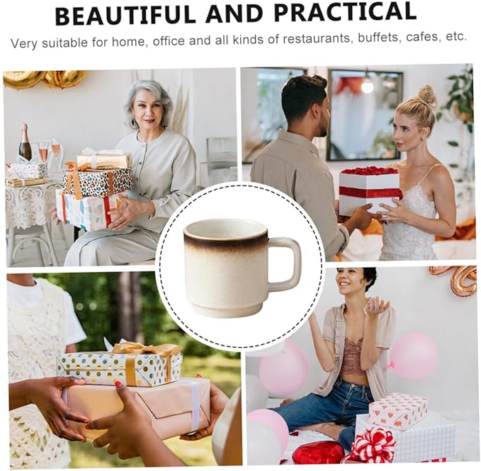 PRETYZOOM Multi-purpose Ceramic Mug Lightweight Portable Easy to Clean for Tea Juice Milk