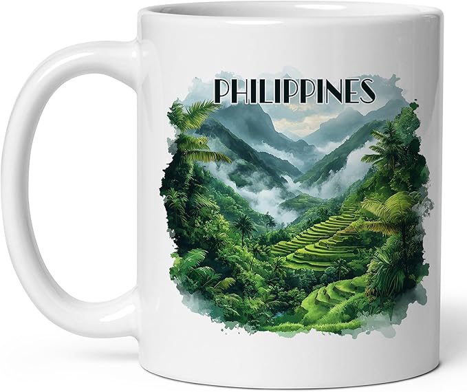 Philippines Ceramic Coffee Mug 11oz Asia Island Beaches – Tea Coffee Mug with Comfortable Grip – Unique Travel Gift Cup for Office or Home – Vibrant Long-Lasting Print ID44991