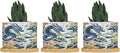 Trend Dragon and Print Ceramic Planters Chinoiserie Asian Inspired Flower Pots for Indoor Plants with Drainage Holes and Saucers Pot for Home Desktop Office Windowsill