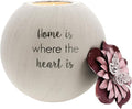 Pavilion Gift Company - 5” Home Terracotta Candle Holder, Tealight Candle Holder Home Decor, House Warming Presents for New Home, New Apartment Gifts for Women, 1 Count, White/Pink