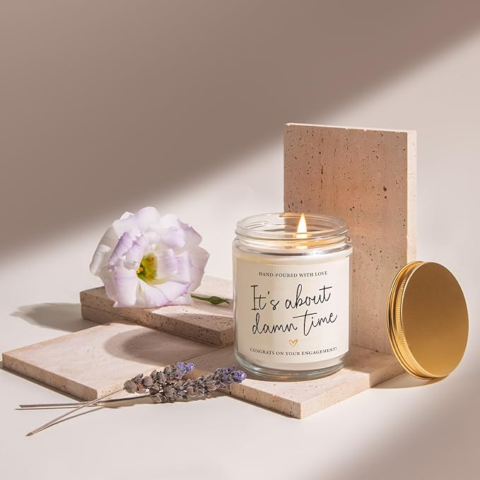 Engagement Gifts for Couples 2026, Bride and Groom, Gift for Newly Engaged Couples, Engagement Gifts for Women, Her, Friend, Best Engaged Wedding Gift for Mr & Mrs - Lavender Scented Candles (7oz)