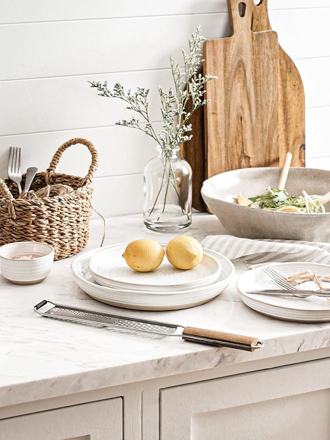 LE TAUCI Ceramic Salad Plates Set of 4, 8 Inch Modern White Dessert Plate Set for Appetizer, Bread, Small Dinner Plates for Kitchen, Microwave Dishwasher Safe, Scratch Resistant - Arctic White