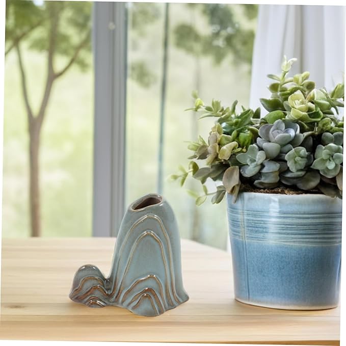 Miniature Mountain Ceramic Sculpture Elegant Fish Tank Decor for Home Office and Zen Garden Versatile Aquarium Landscape Ornament