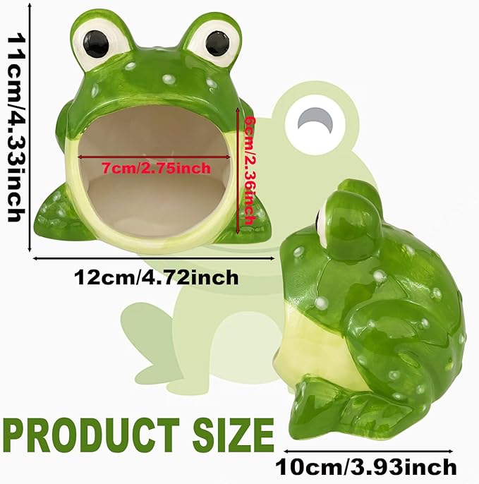 1 Pcs Cute Frog Candy Servers Bowl,Halloween Trick Or Treat Bowl,Fun Candy Dish,Candy Dish for Office Desk Frog Cookie Jar Frog Shape Jewelry Dish Tray for Home Kitchen Office Table