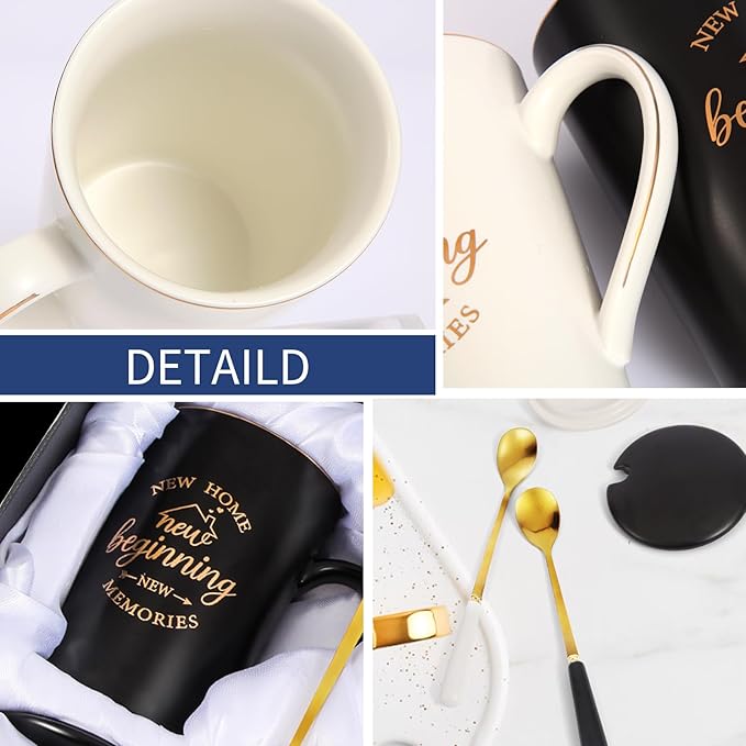 Housewarming Gift New Home, First Home Gifts, New Beginning New Memories Coffee Mug Set, House Warming Gifts, 14 Oz
